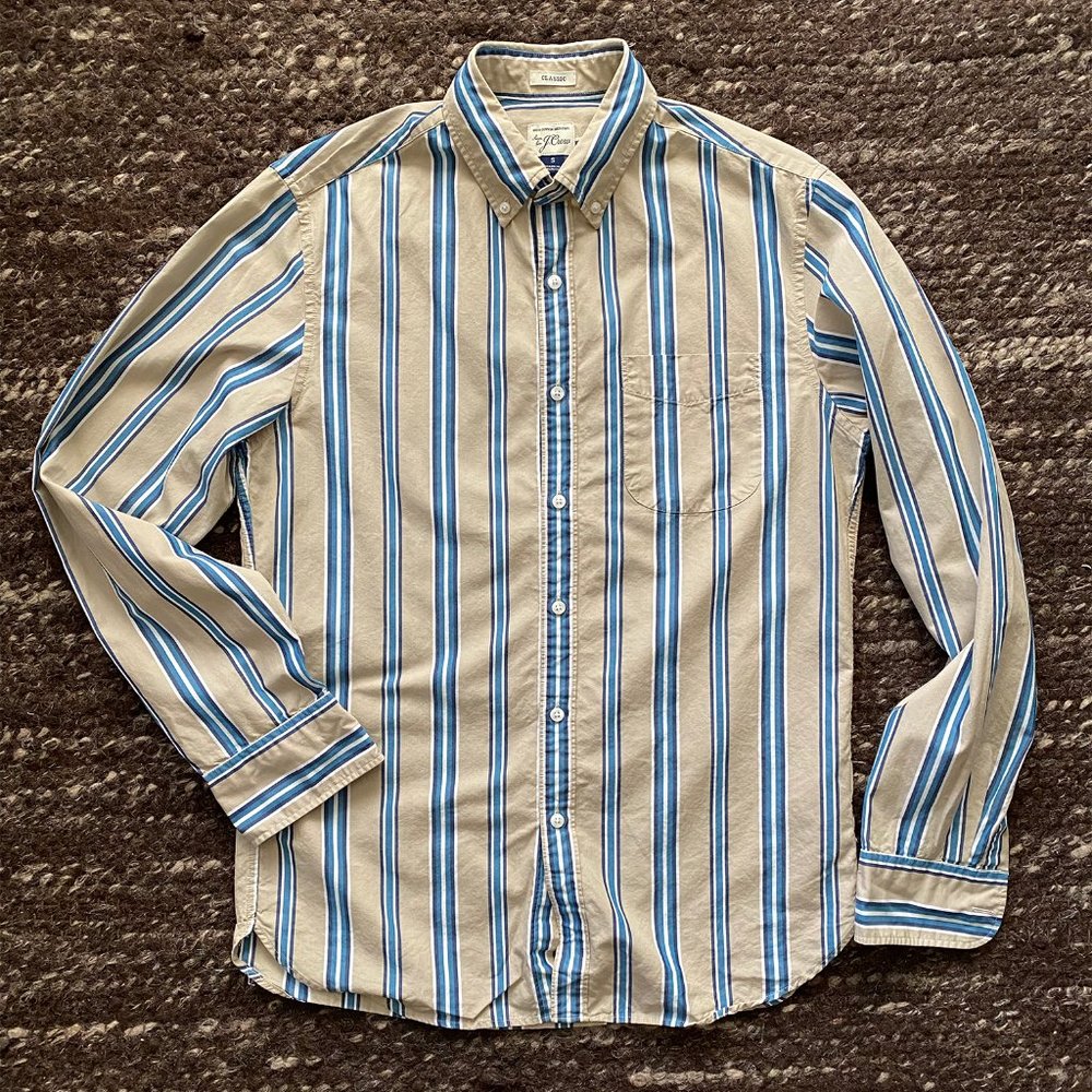 J. Crew Striped Secret Wash Shirt